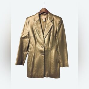 Escada Margaretha Ley Gold Leather Jacket